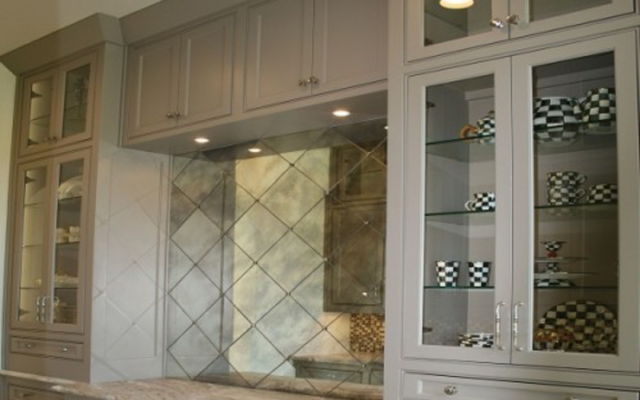 Antique Mirror Backsplash Fort Worth Texas